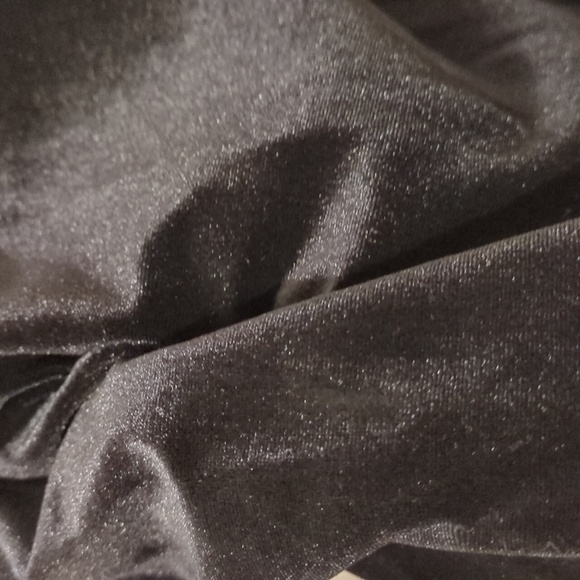 City Triangles vintage black velvet floral embroidered strapless maxi dress - Picture 8 of 11